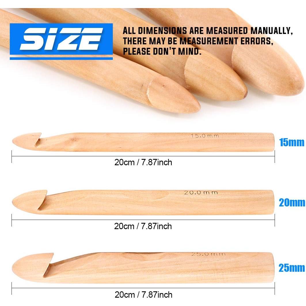 Conjunto de Ganchillos Glarks 24 Piezas Madera y Aluminio