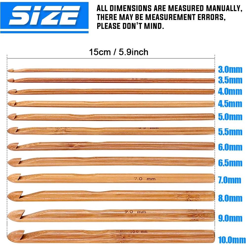 Conjunto de Ganchillos Glarks 24 Piezas Madera y Aluminio