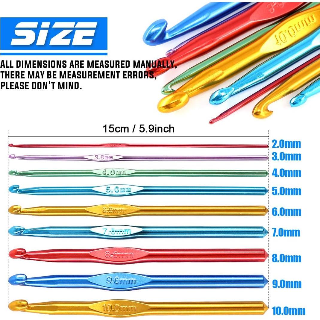 Conjunto de Ganchillos Glarks 24 Piezas Madera y Aluminio