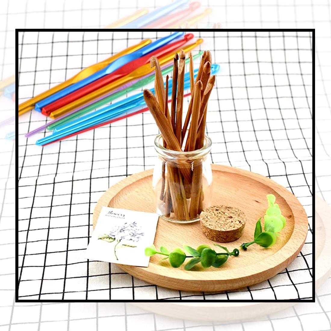 Conjunto de Ganchillos Glarks 24 Piezas Madera y Aluminio