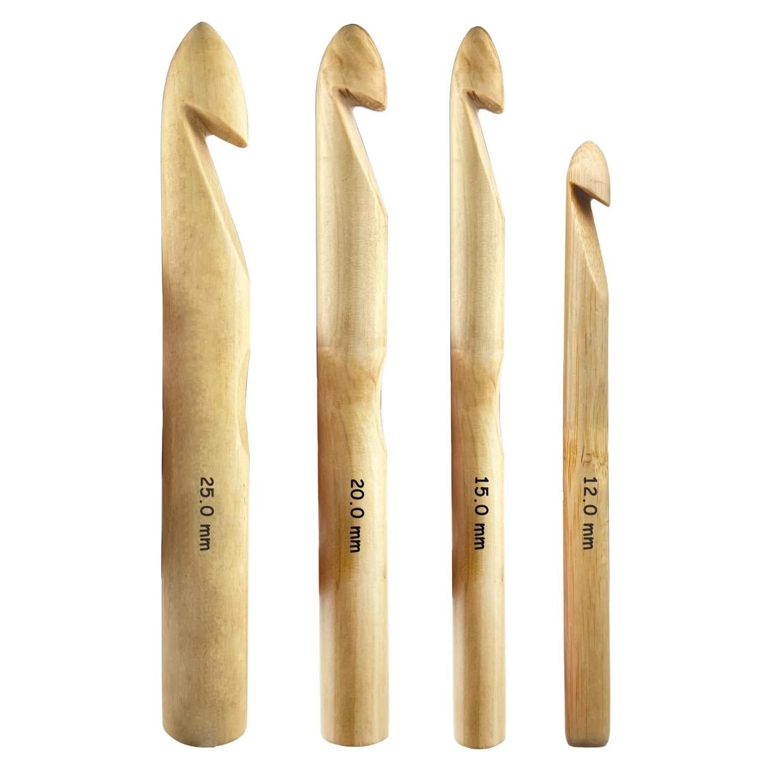 Conjunto de Ganchos de Crochet Mdoker 12-25mm Madera Jumbo