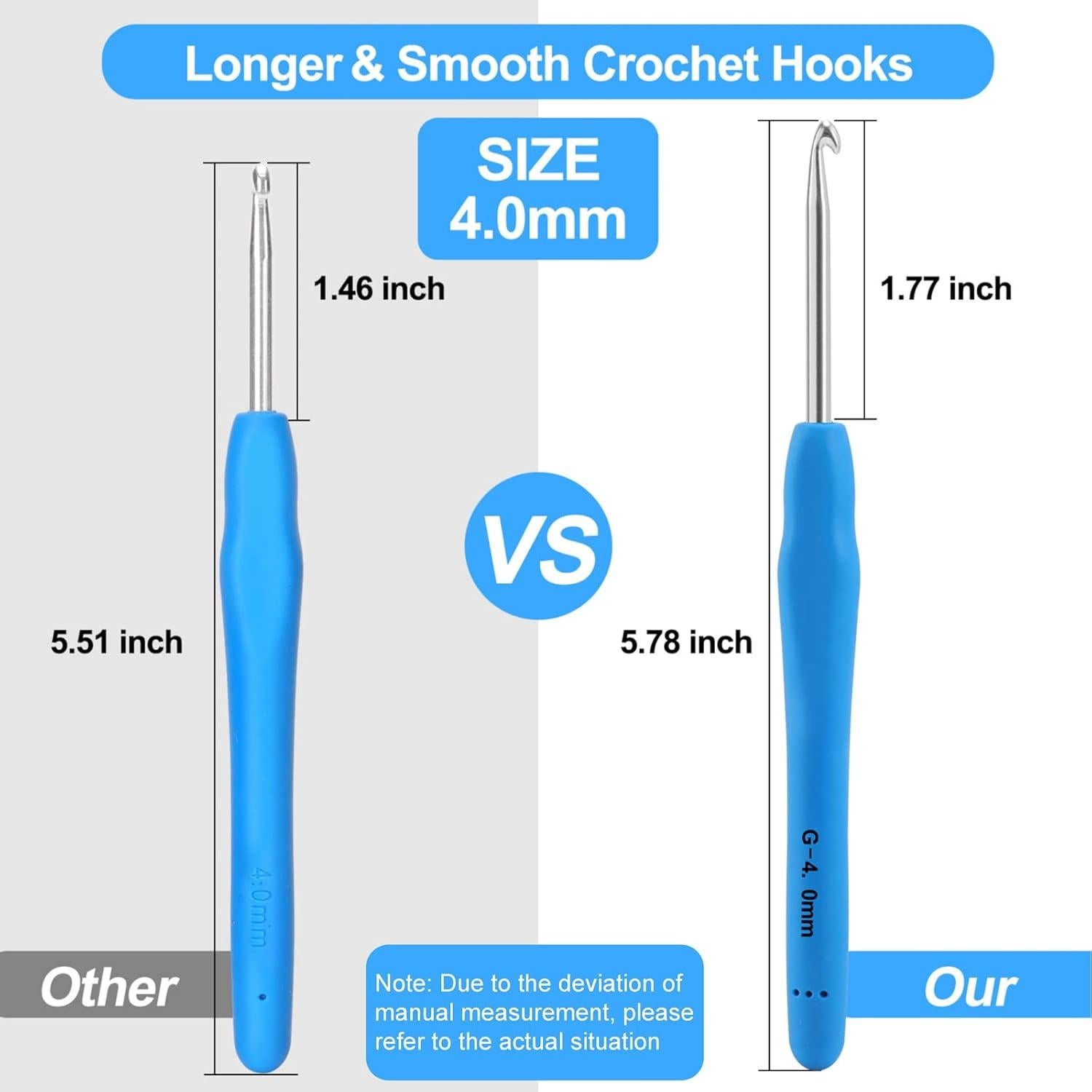 Ganchos de Crochet Ergonómicos Vodiye 4mm Set Profesional