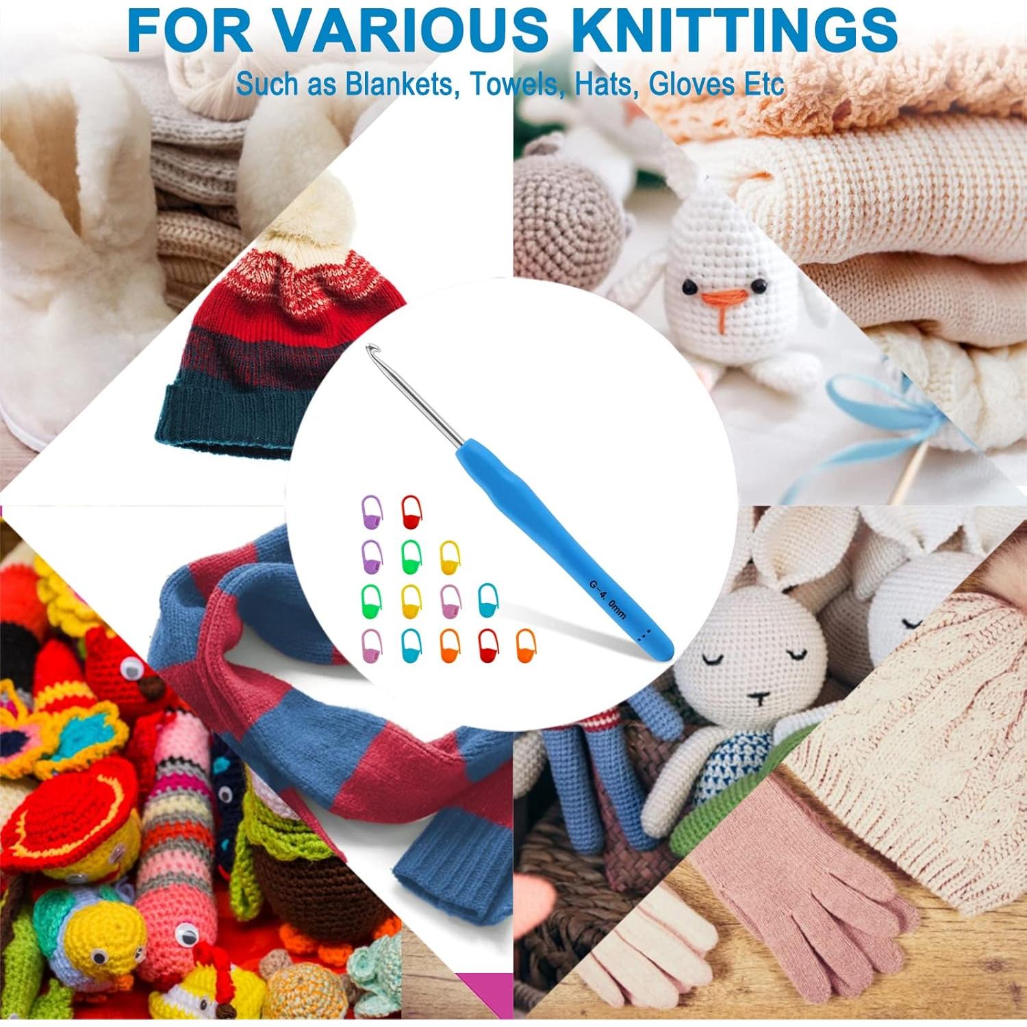 Ganchos de Crochet Ergonómicos Vodiye 4mm Set Profesional