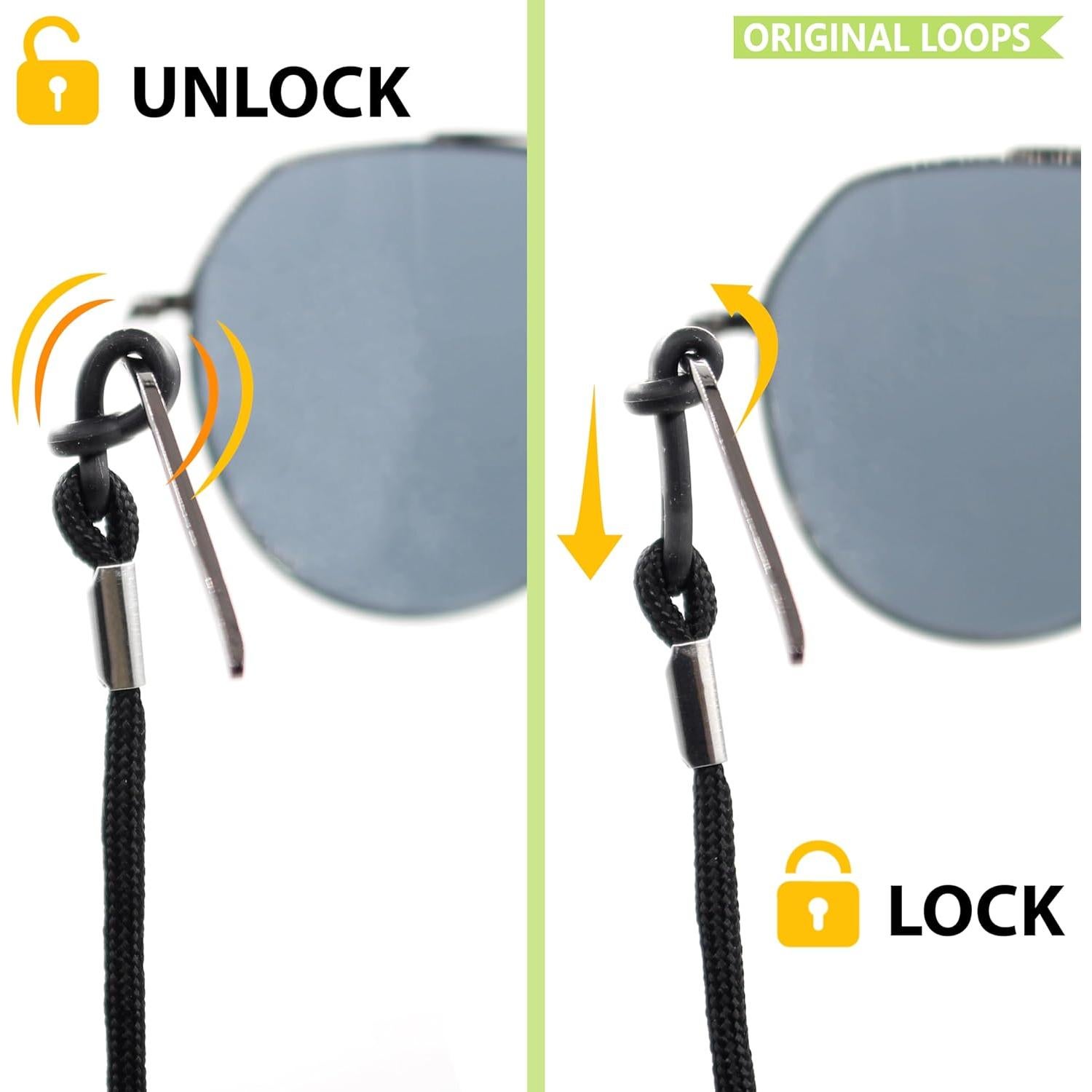 Soporte de Cuerda para Gafas Sigonna - Cadena Ajustable Negra