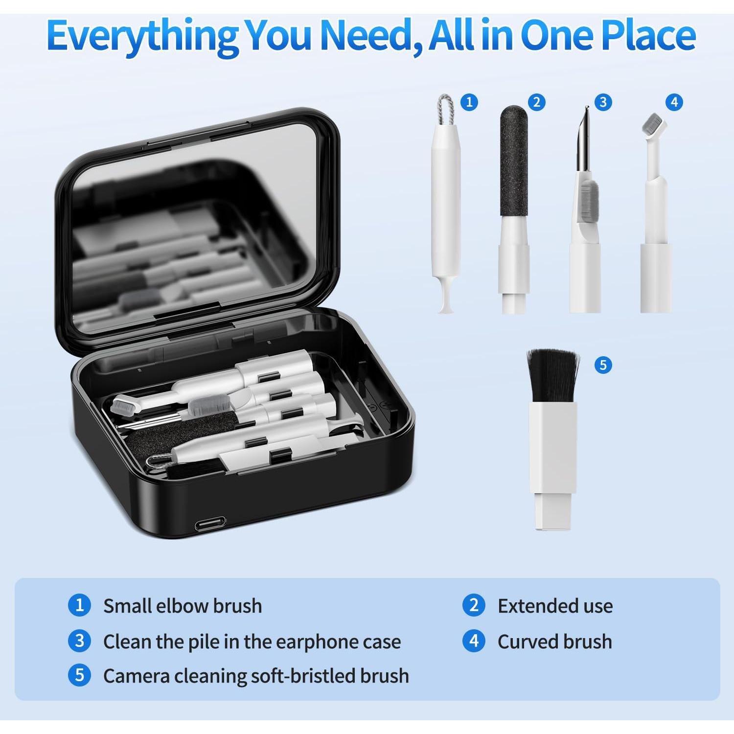 Kit de limpieza para teléfonos Stjiatu CK03 con adaptadores USB