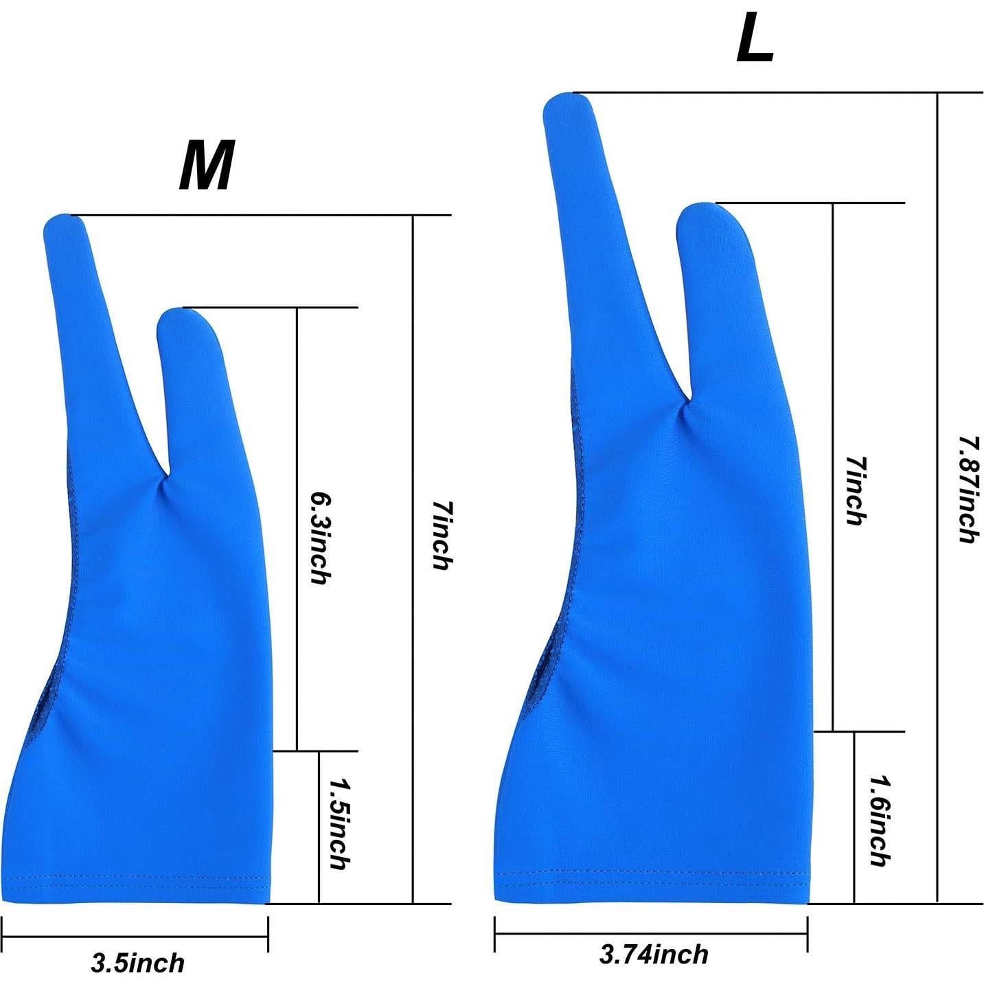 Guantes de Dibujo Bioamy 2 Dedos Talla M y L para Artistas