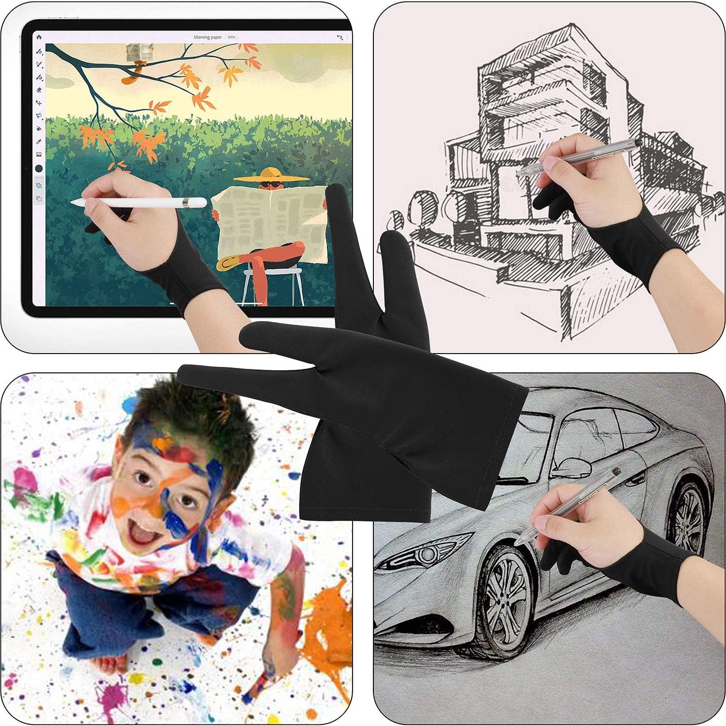 Guantes de Dibujo Bioamy 2 Dedos Talla M y L para Artistas