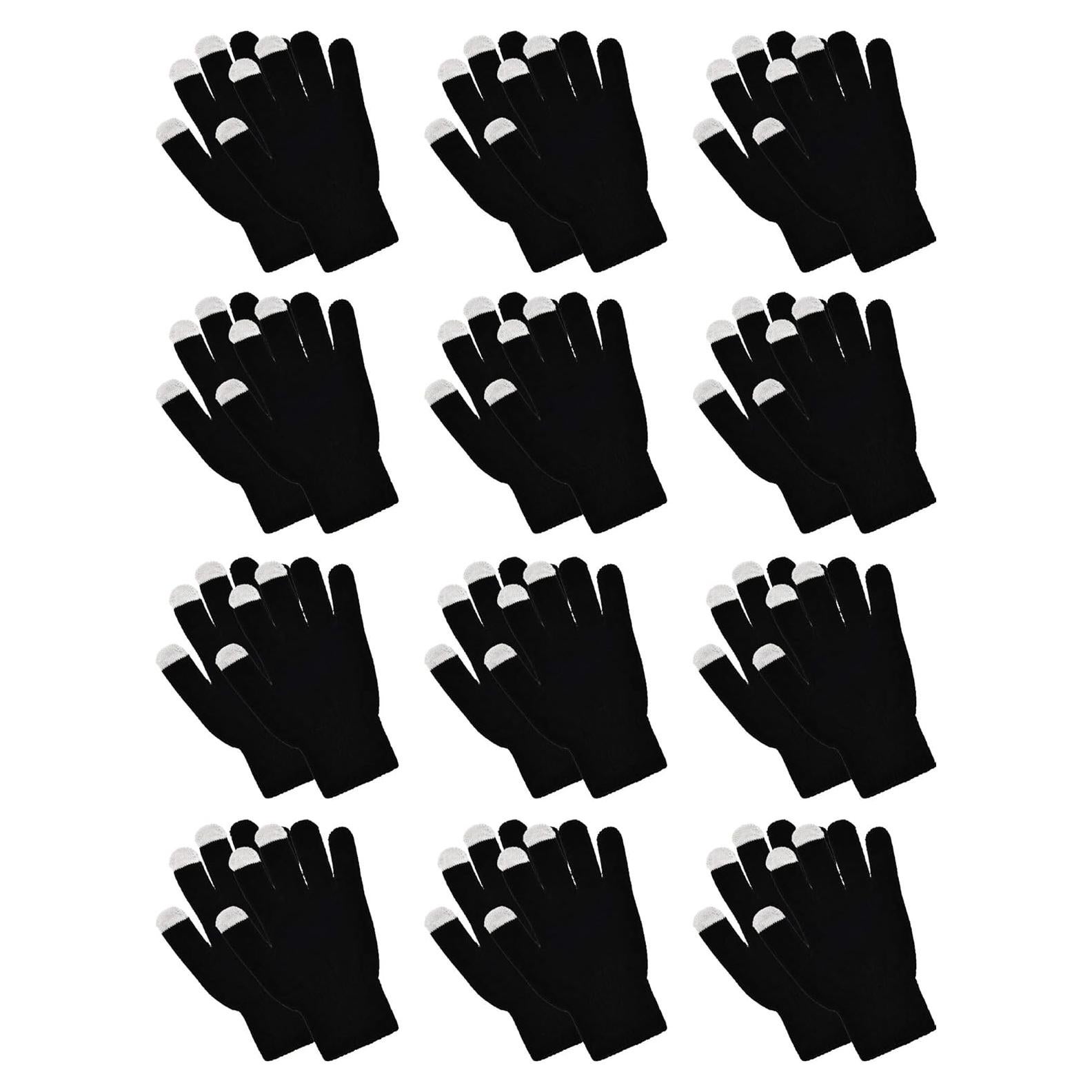 12 Pares Guantes de Invierno Táctiles Unisex Acrílico Cálidos