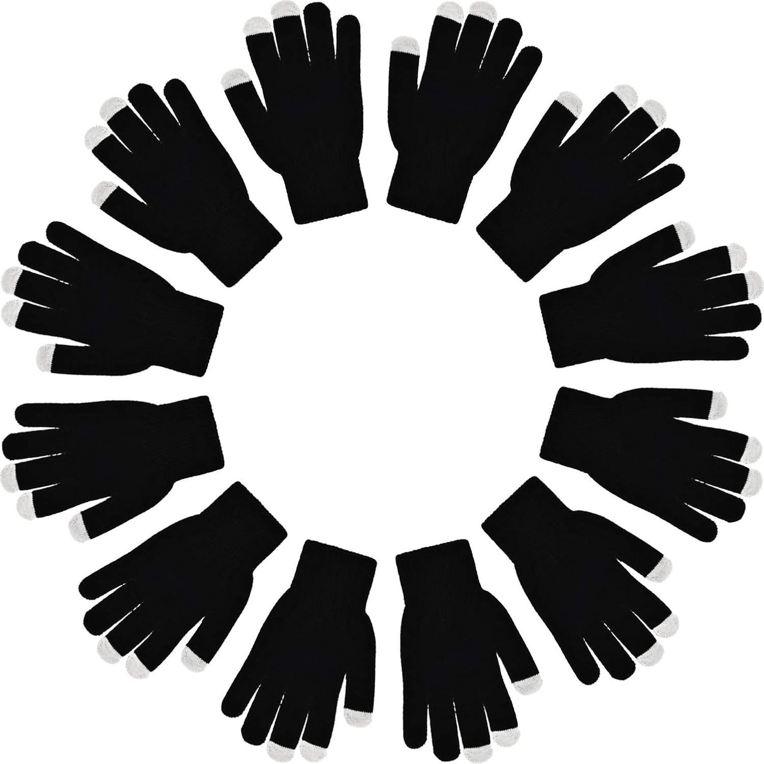 12 Pares Guantes de Invierno Táctiles Unisex Acrílico Cálidos