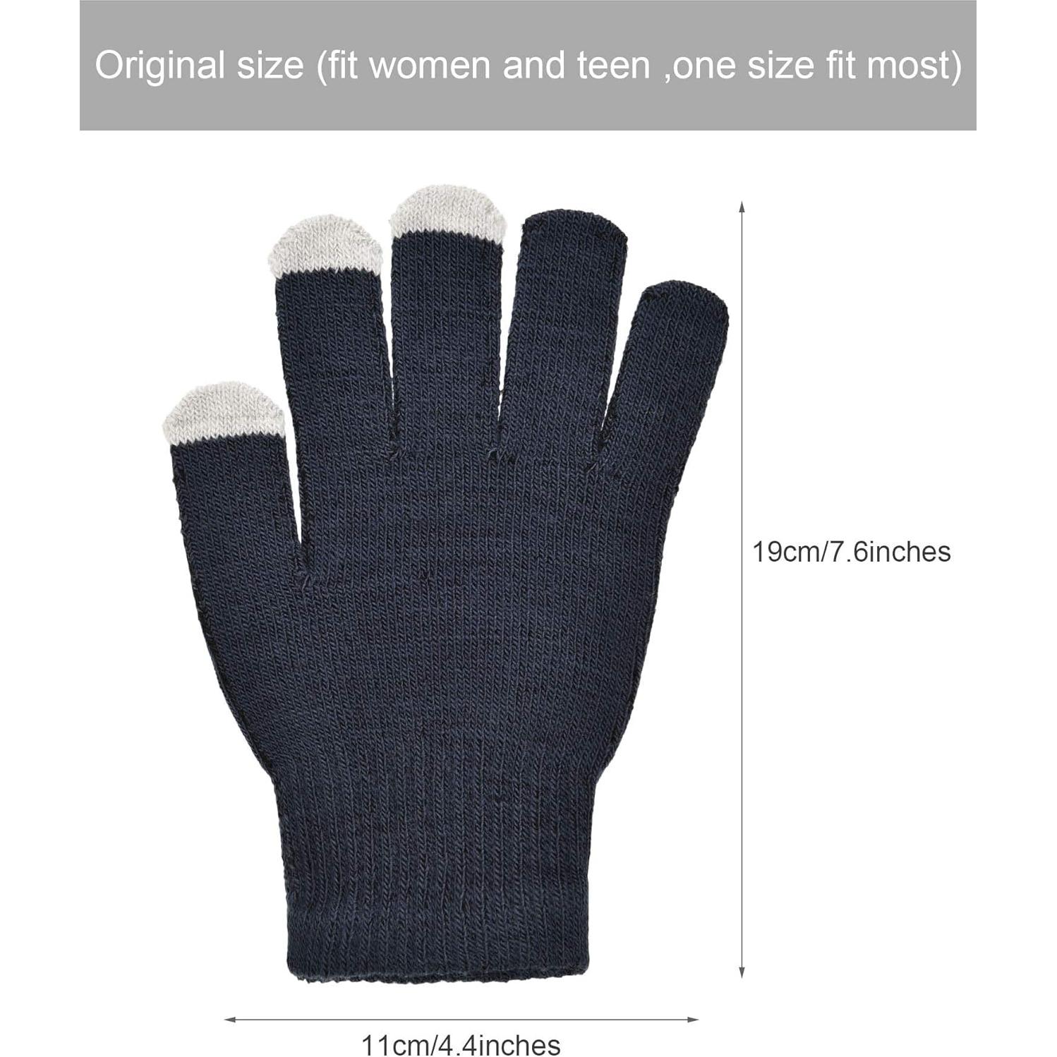12 Pares Guantes de Invierno Táctiles Unisex Acrílico Cálidos
