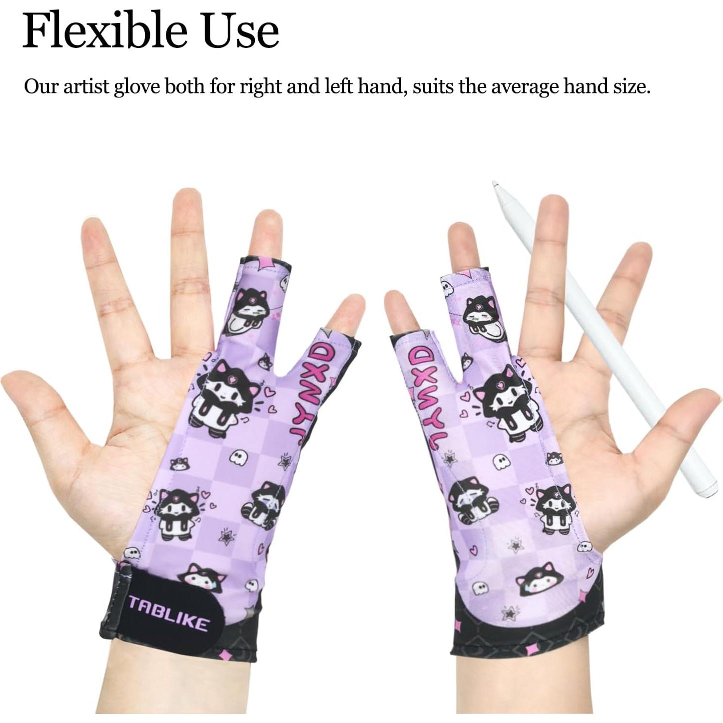 Guante de Dibujo Digital TABLIKE Talla M Púrpura 3 Capas