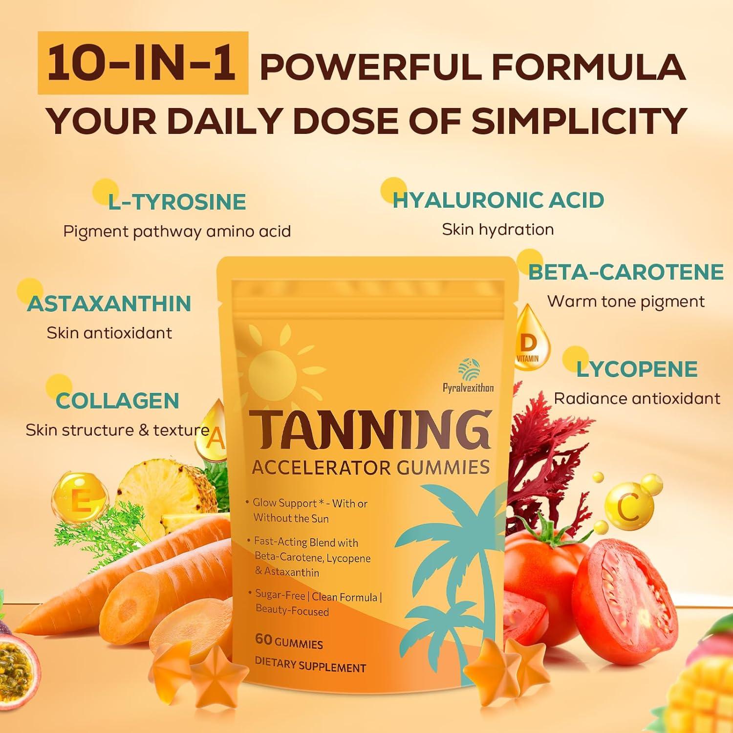 Gomitas Bronceadoras Veganas Pyralvexithon 60 Unidades