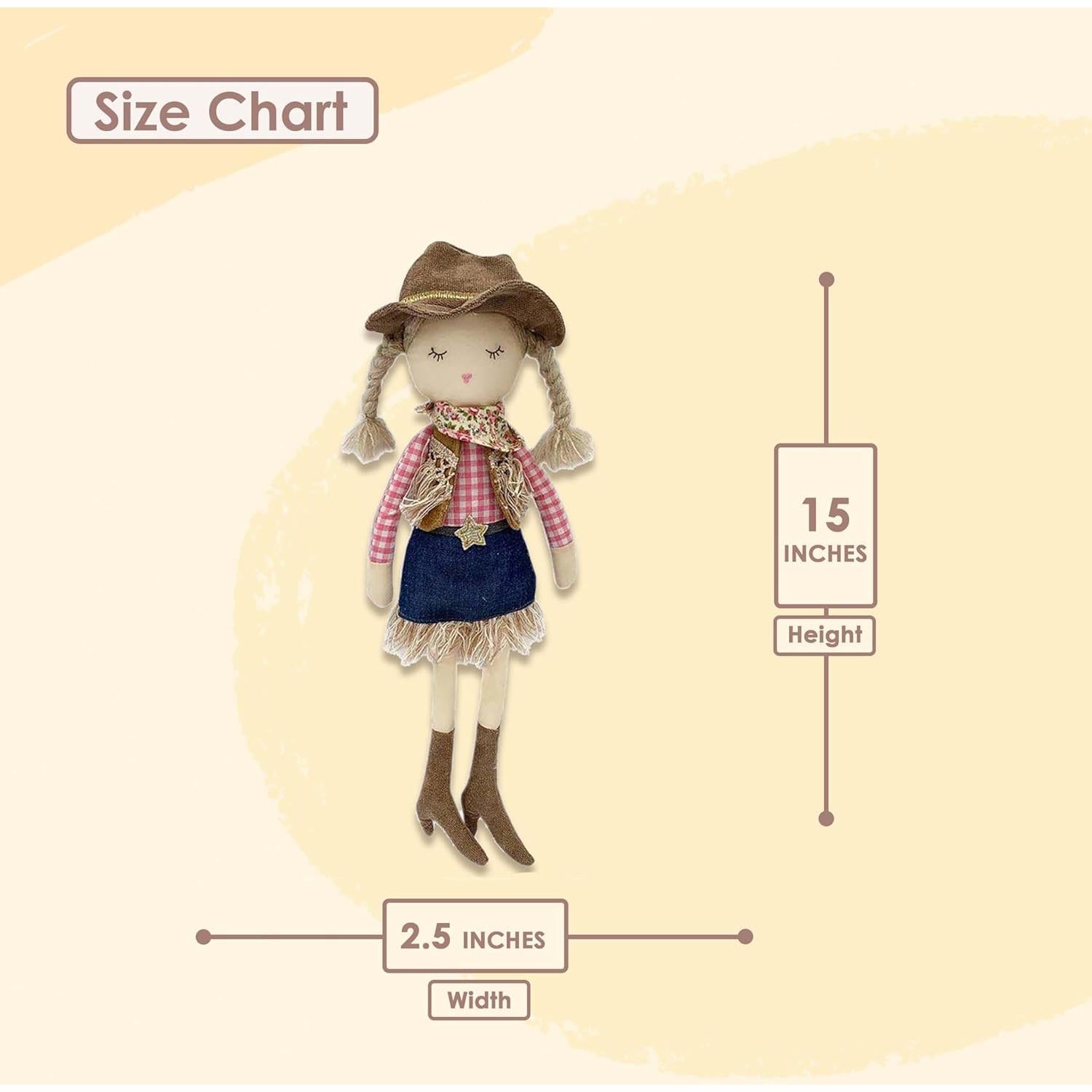 Muñeca de Peluche Vaquera Mon Ami 38 cm Suave y Elegante