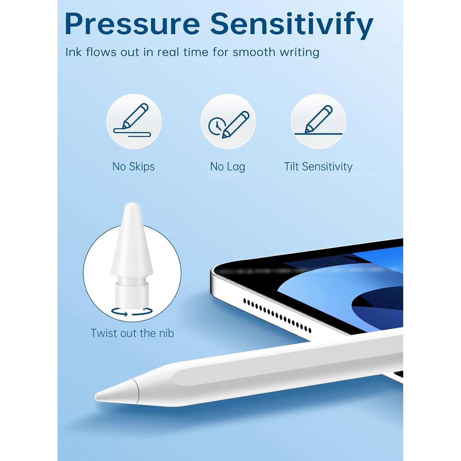 Lápiz Stylus Uogic para iPad con Rechazo de Palma - Blanco