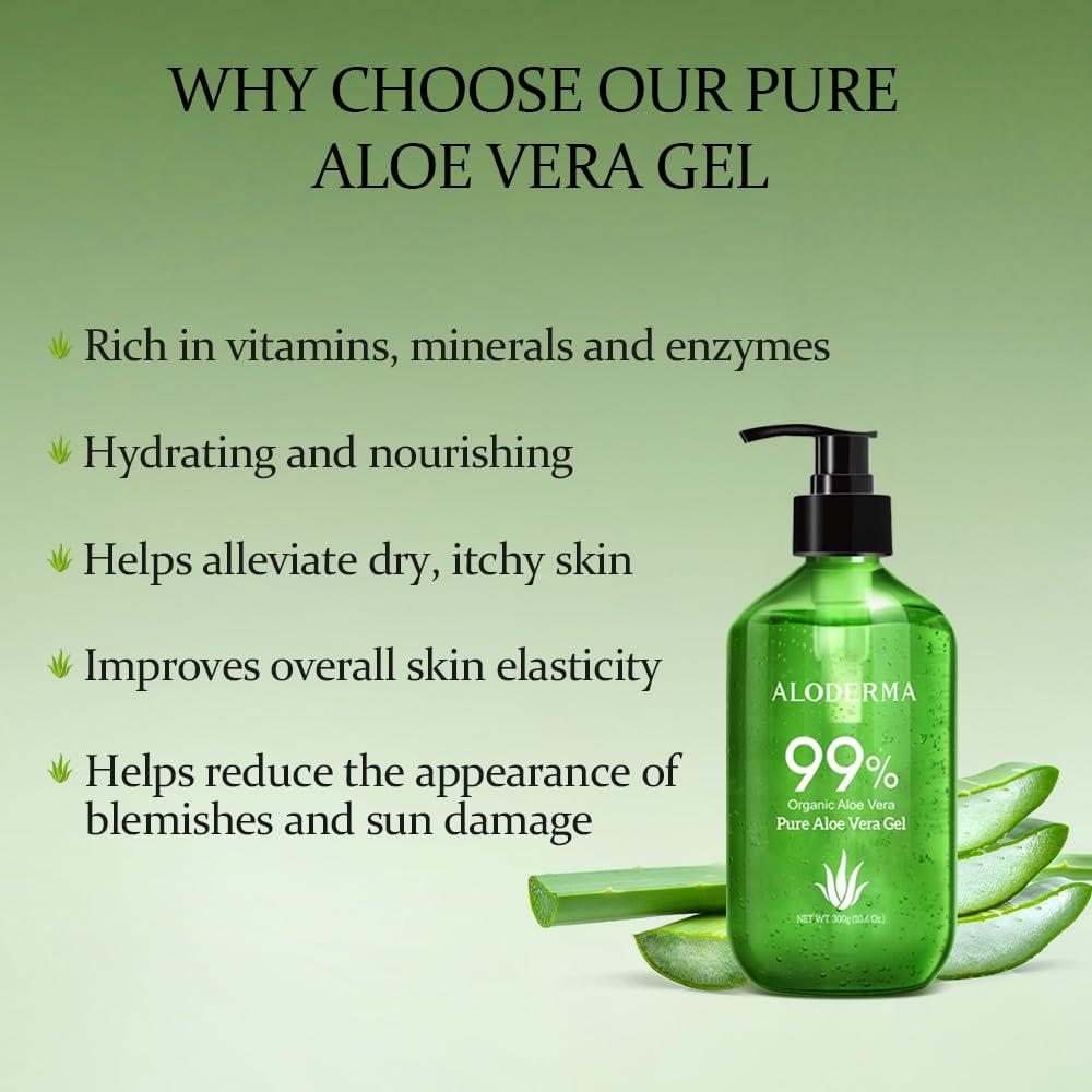 Gel de Aloe Vera Orgánico Aloderma 300g - Hidratante Natural
