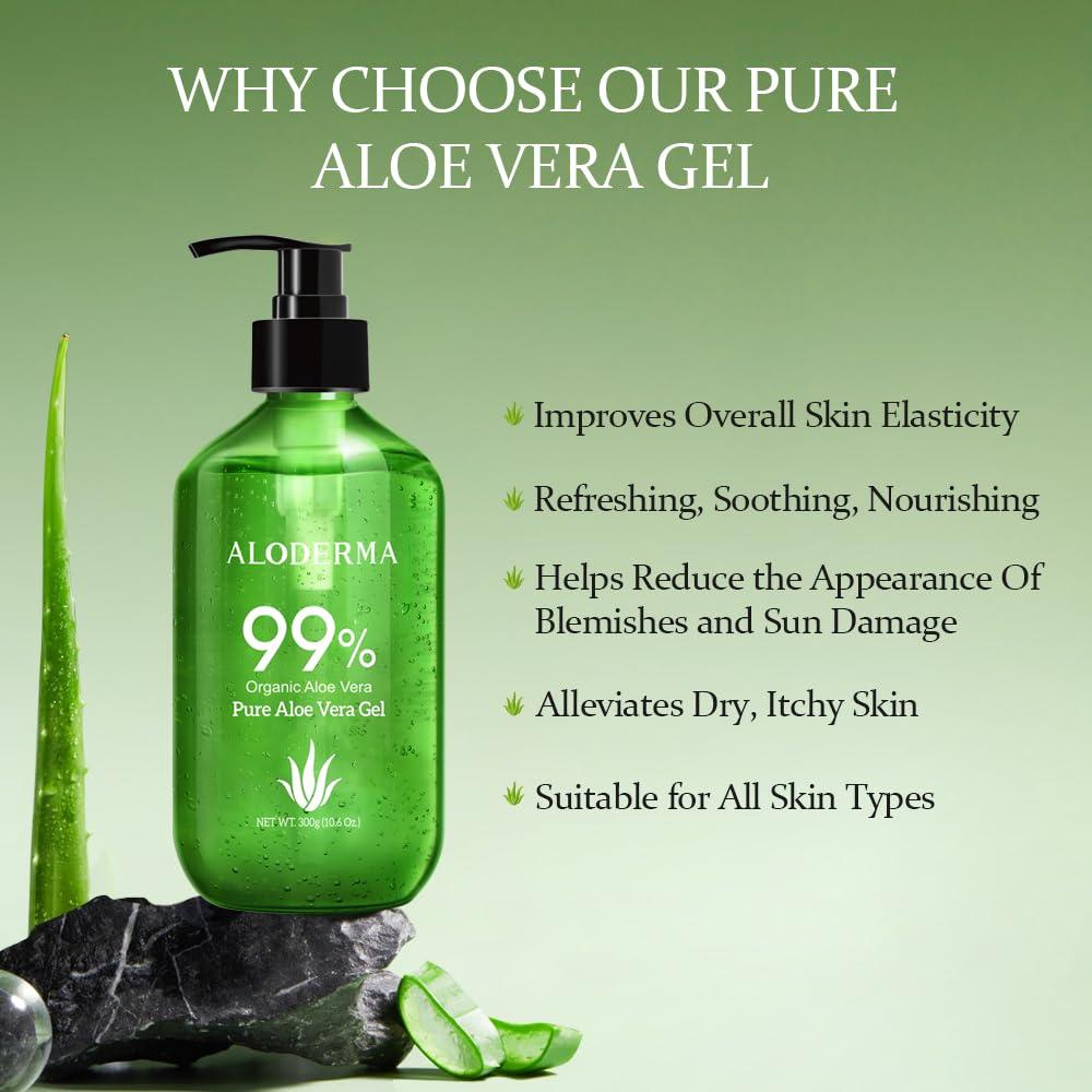 Gel de Aloe Vera Orgánico Aloderma 300g - Hidratante Natural