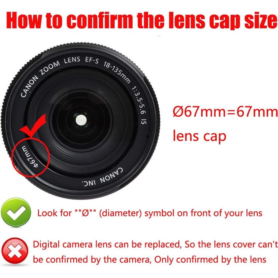 Cubierta de lente 67mm FANZR para Canon Nikon Sony - 2 Piezas