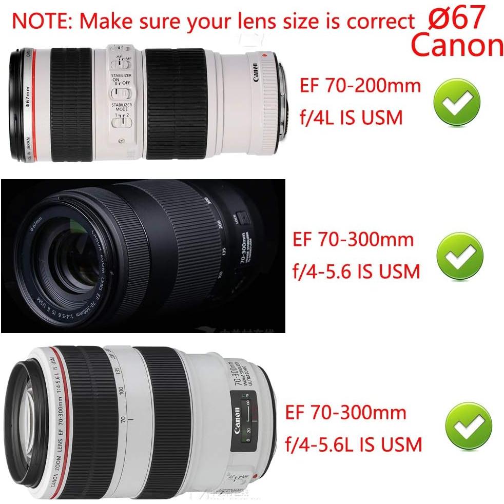 Cubierta de lente 67mm FANZR para Canon Nikon Sony - 2 Piezas