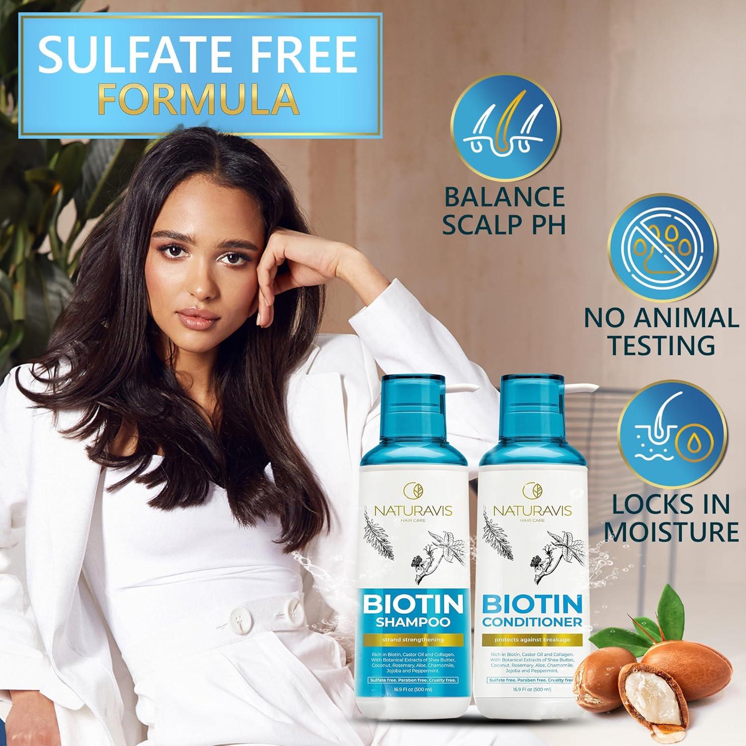 Conjunto Champú y Acondicionador Biotina Naturavis 340g Volumen