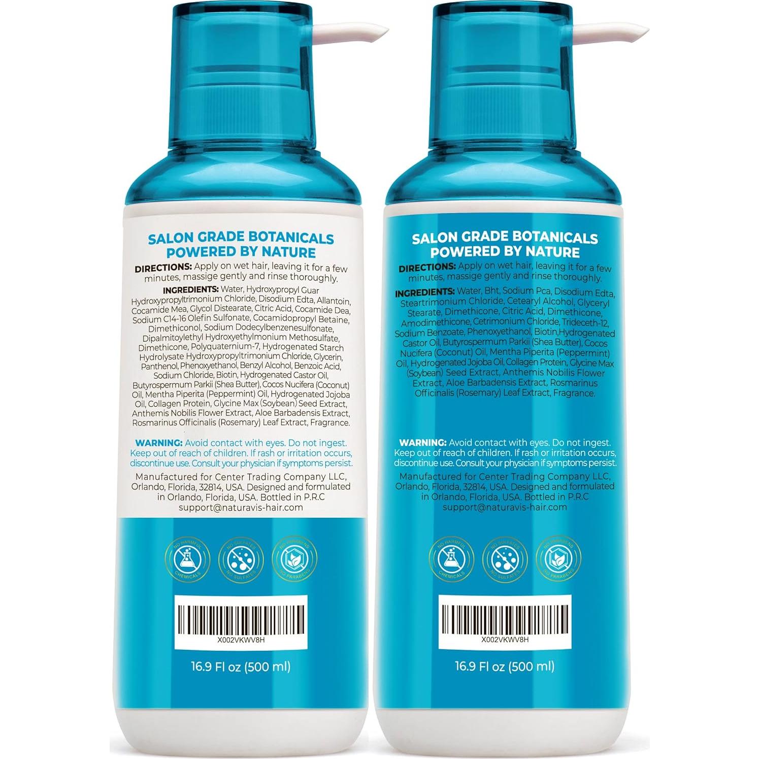 Conjunto Champú y Acondicionador Biotina Naturavis 340g Volumen