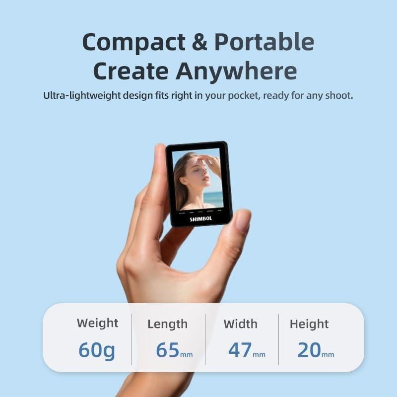 Monitor Selfie Inalámbrico Shimbol CP5 Mini 2 HD 2.4" Negro
