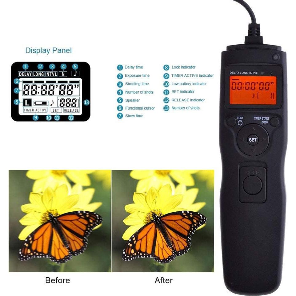 Control Remoto de Obturador ABUYCS con Temporizador LCD para Sony