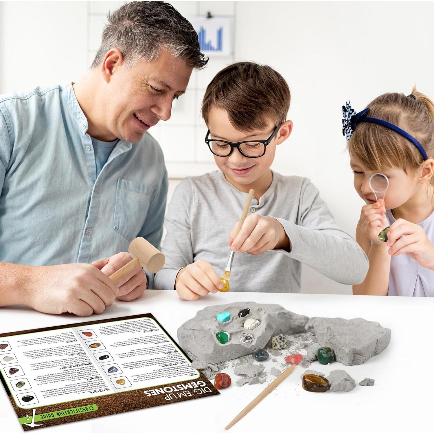 Kit de Excavación de Gemas LotFancy - 20 Gemas Reales para Niños 8+