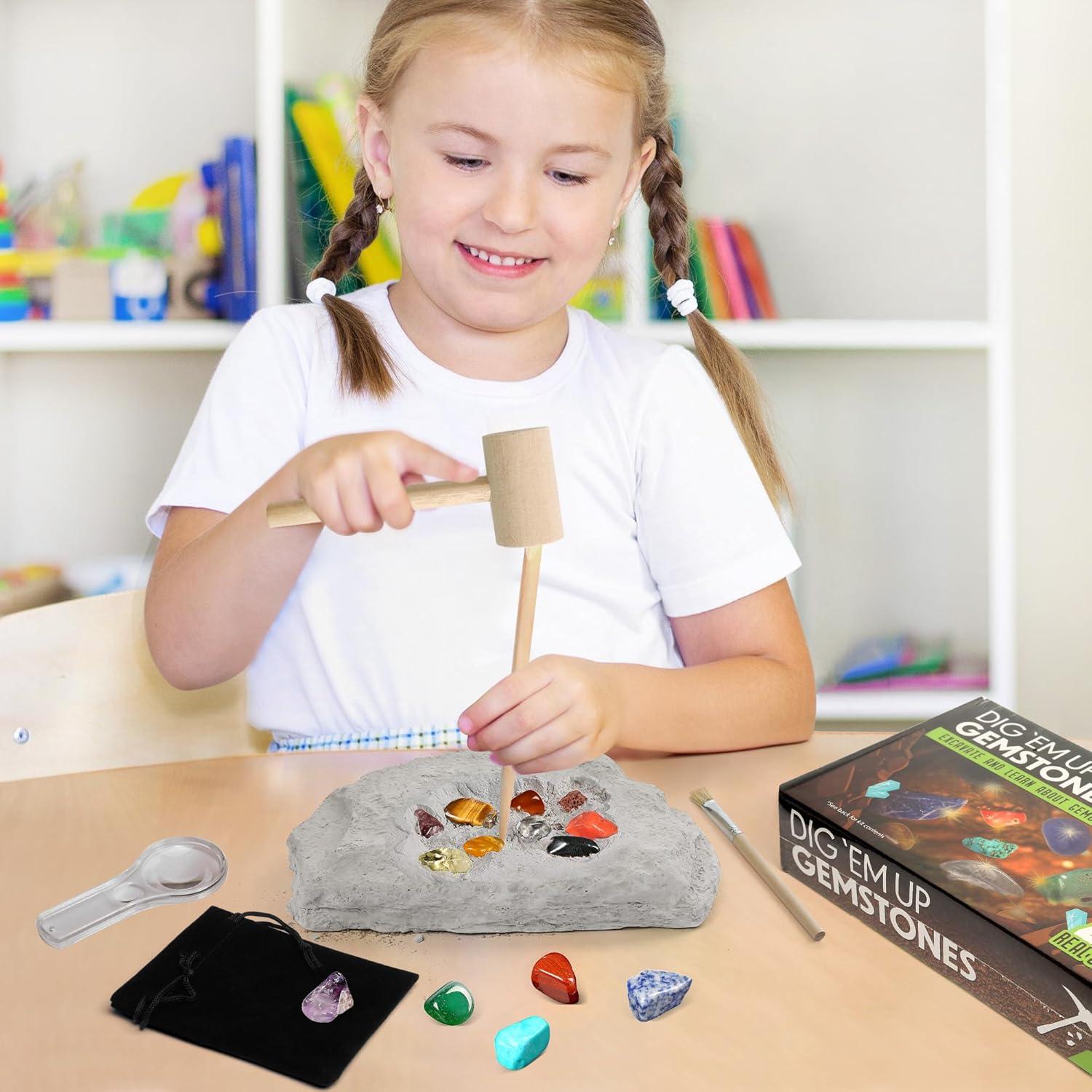 Kit de Excavación de Gemas LotFancy - 20 Gemas Reales para Niños 8+