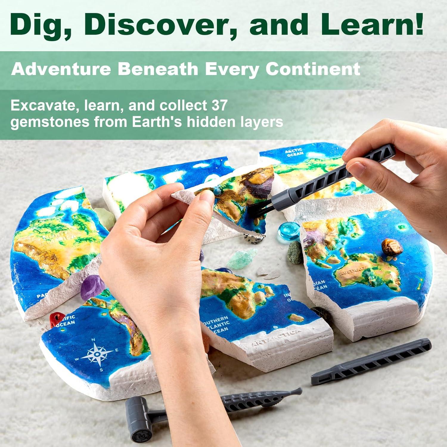 Kit de Excavación de Gemas HAYXUN - 37 Rocas y Cristales