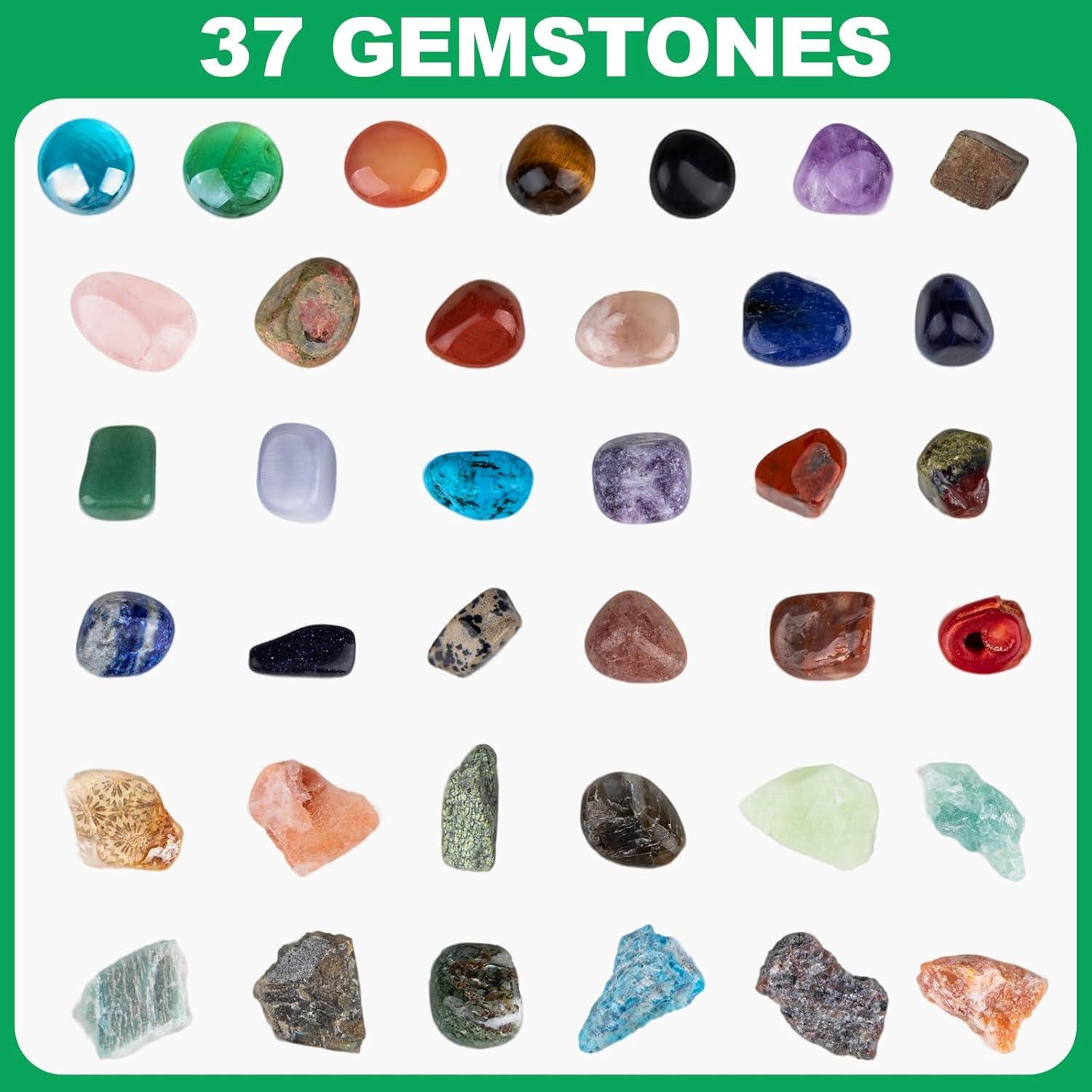 Kit de Excavación de Gemas HAYXUN - 37 Rocas y Cristales