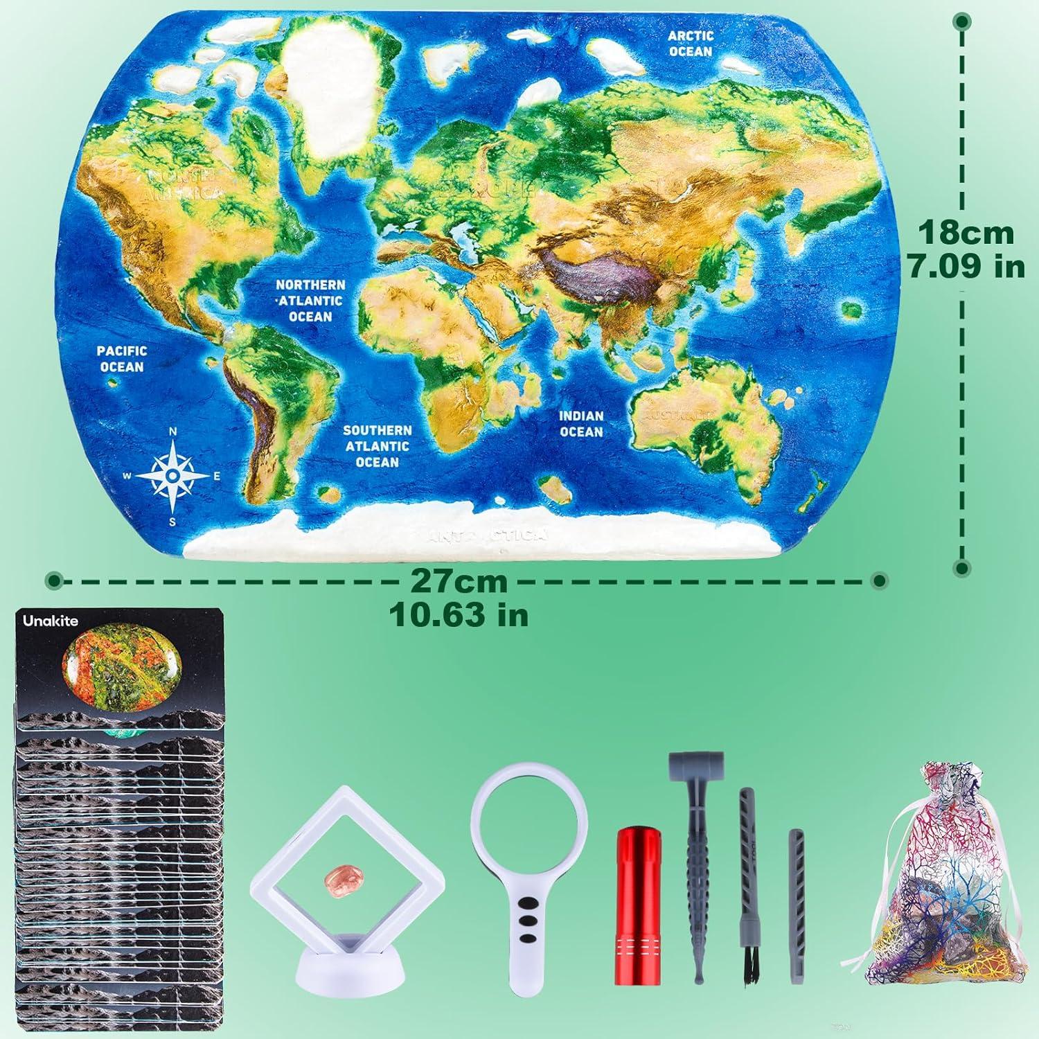 Kit de Excavación de Gemas HAYXUN - 37 Rocas y Cristales