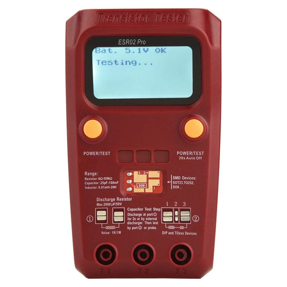 Probador Digital de Transistores BSIDE ESR02 Pro - Medidor de Capacitores e Inductores