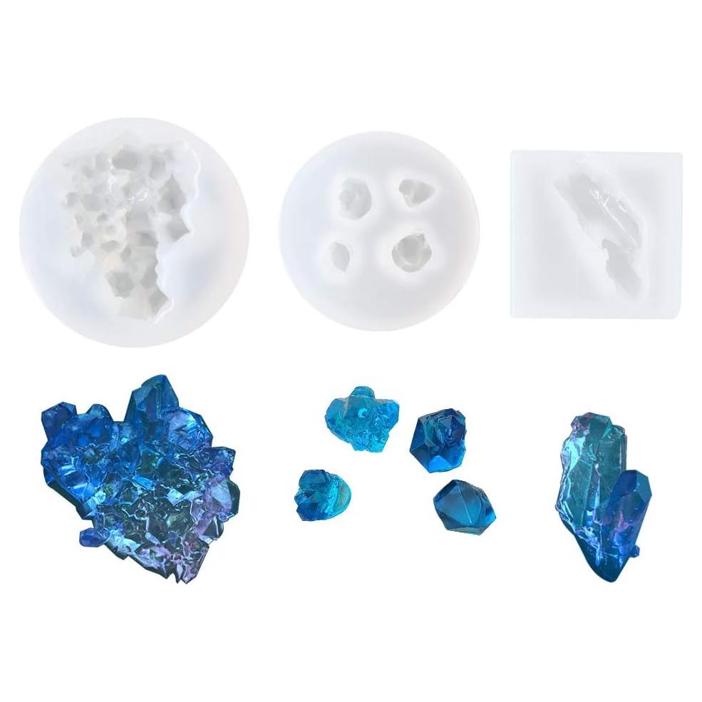 3 Moldes de Silicona Mulukaya para Joyería - Cristal Irregular