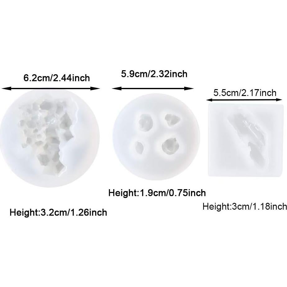 3 Moldes de Silicona Mulukaya para Joyería - Cristal Irregular