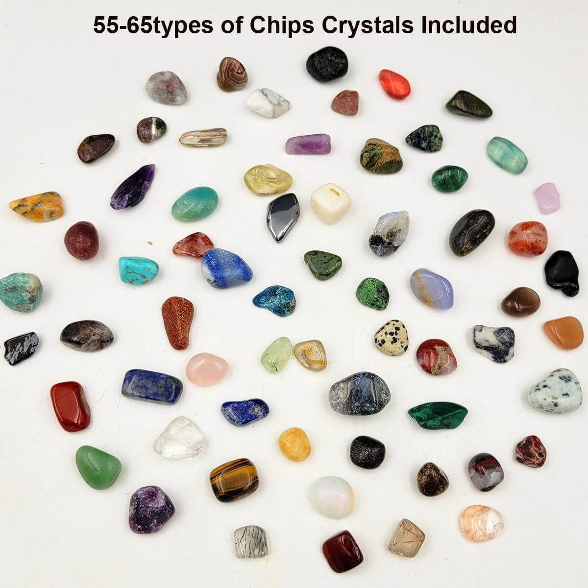 Juego de 60 Piedras Preciosas y Cristales Pulidos 0.25kg