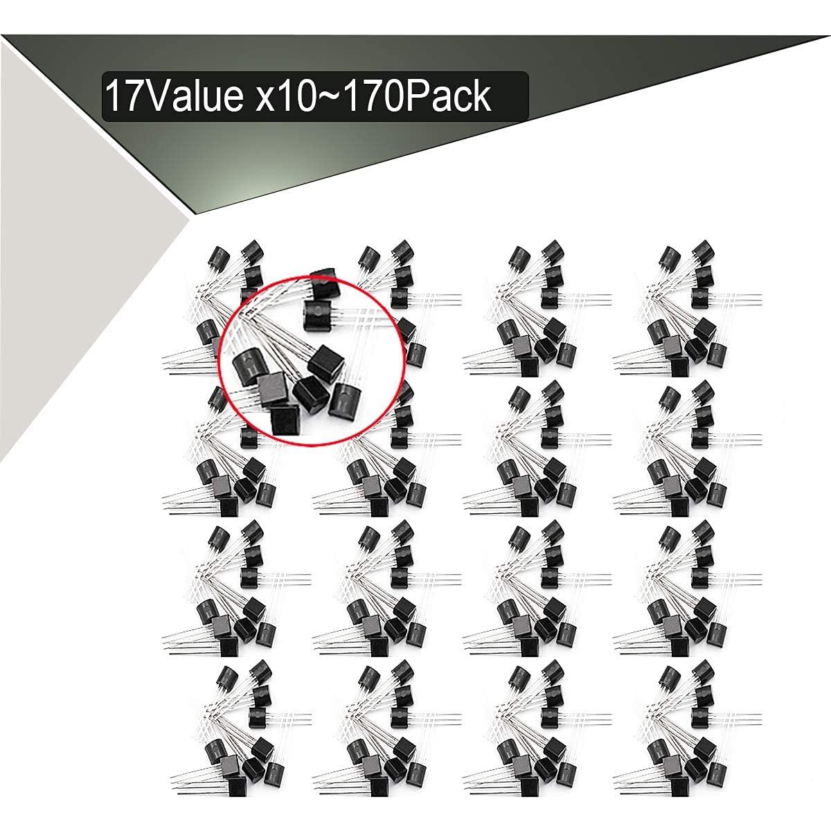 Kit de Transistores NPN PNP 170 Piezas 17 Valores DaFuRui