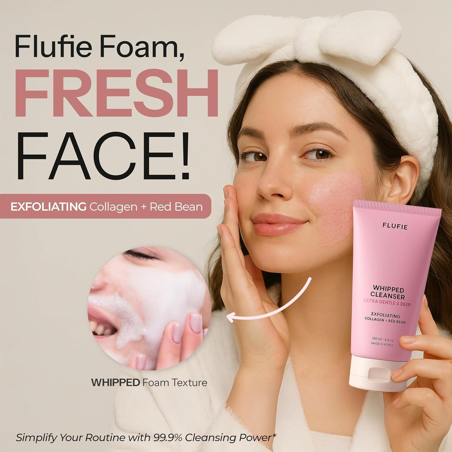 Limpiador Facial Flufie Colágeno y Frijol Rojo 125 g - Hidratante y Aclarador