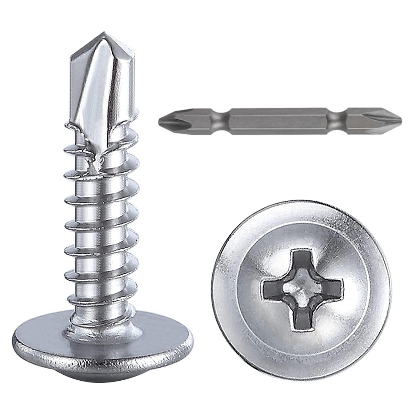 Tornillos autorroscantes Wensilon 300pcs #8x19mm acero inoxidable