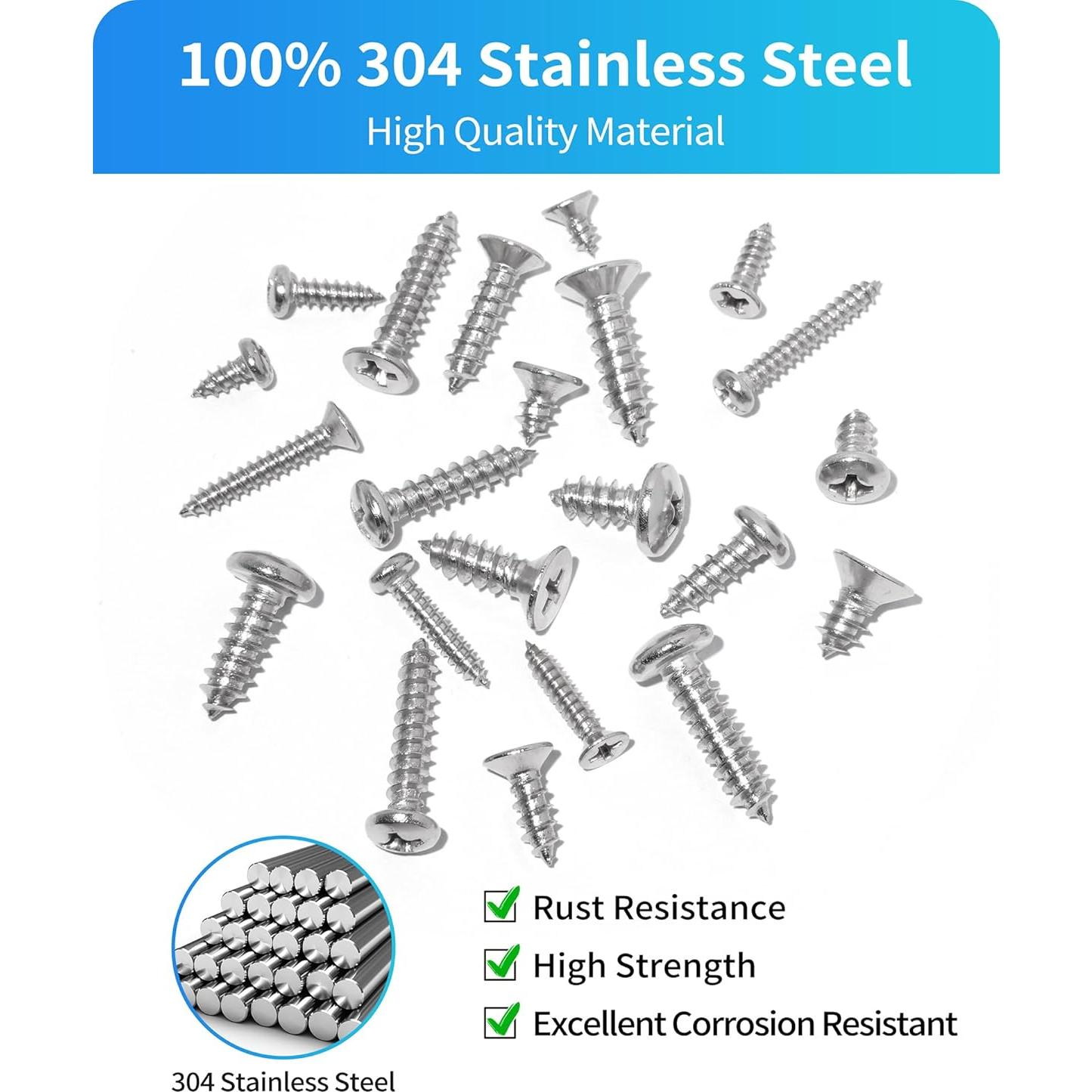 Juego de Tornillos de Madera DIVANC 820PCS M3 M4 M5 M6 Acero Inox