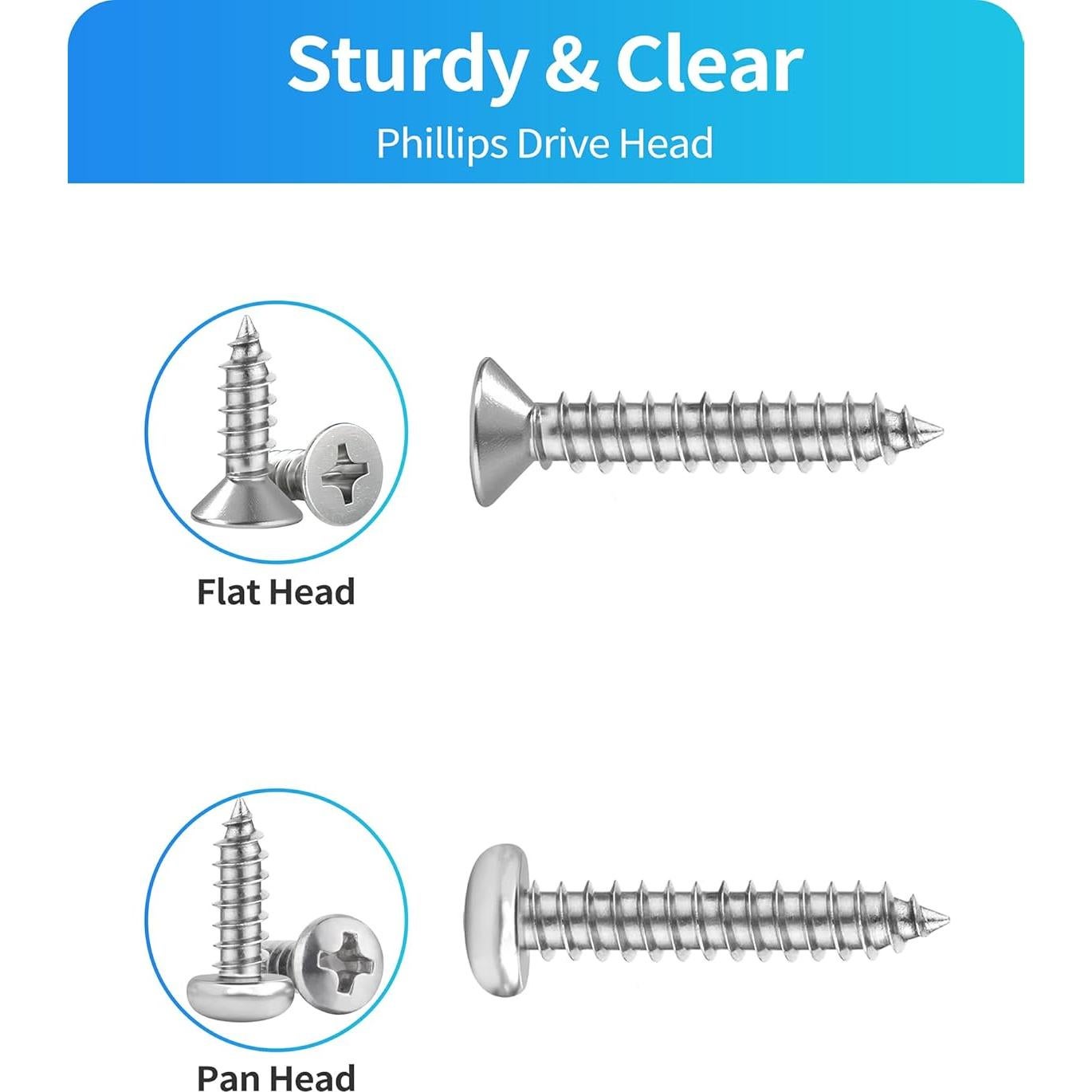 Juego de Tornillos de Madera DIVANC 820PCS M3 M4 M5 M6 Acero Inox