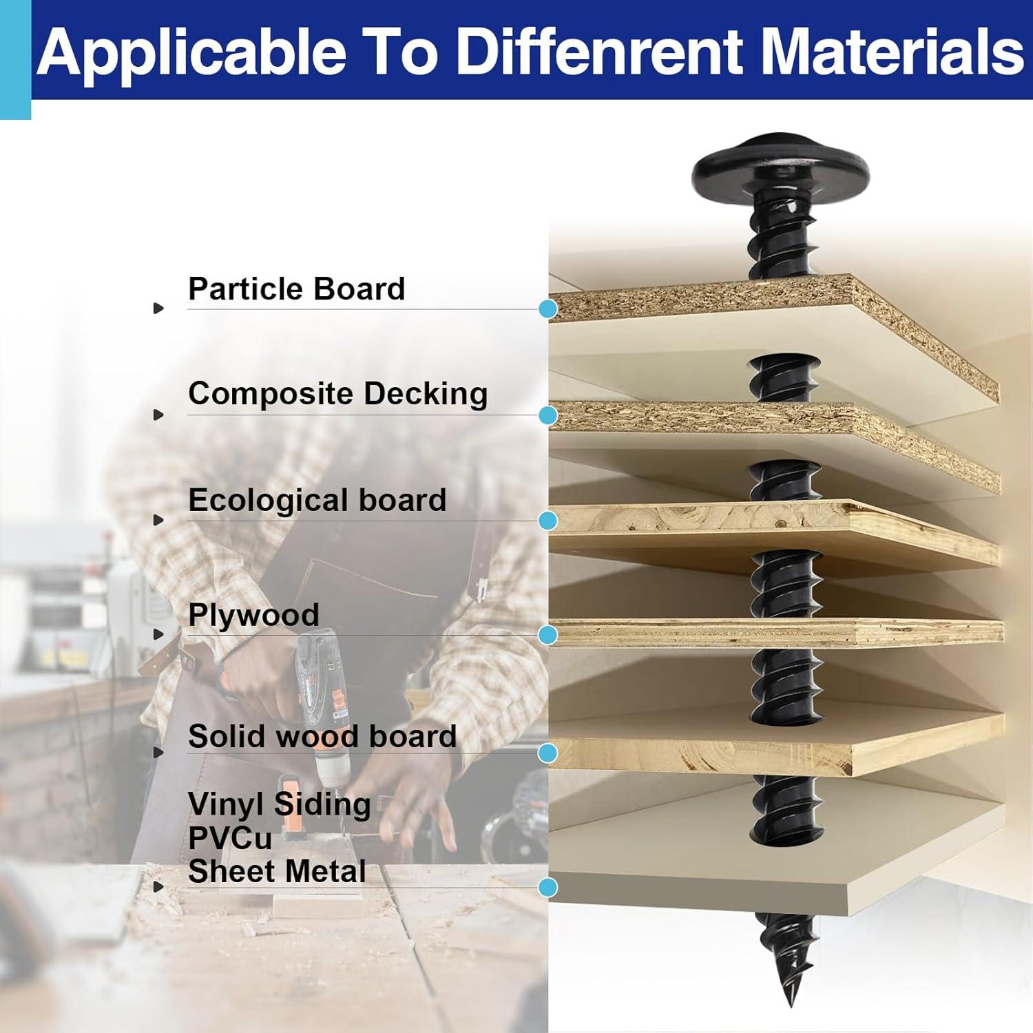 Kit de Tornillos Autoperforantes de Madera Usdrwam 170 PCS