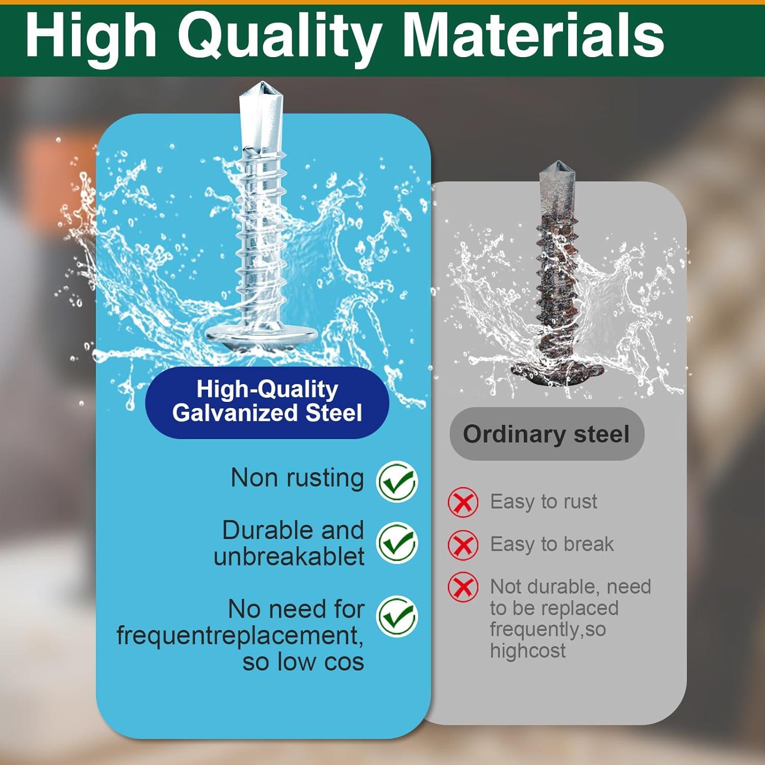 Kit de 152 Tornillos Autoperforantes M4.2 para Metal y Madera