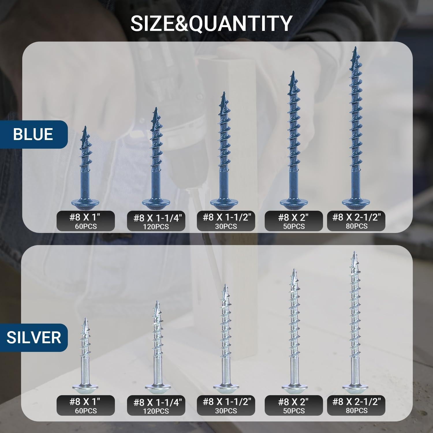 Kit de Tornillos de Agujero de Bolsillo 680 Piezas HOLIANSENG