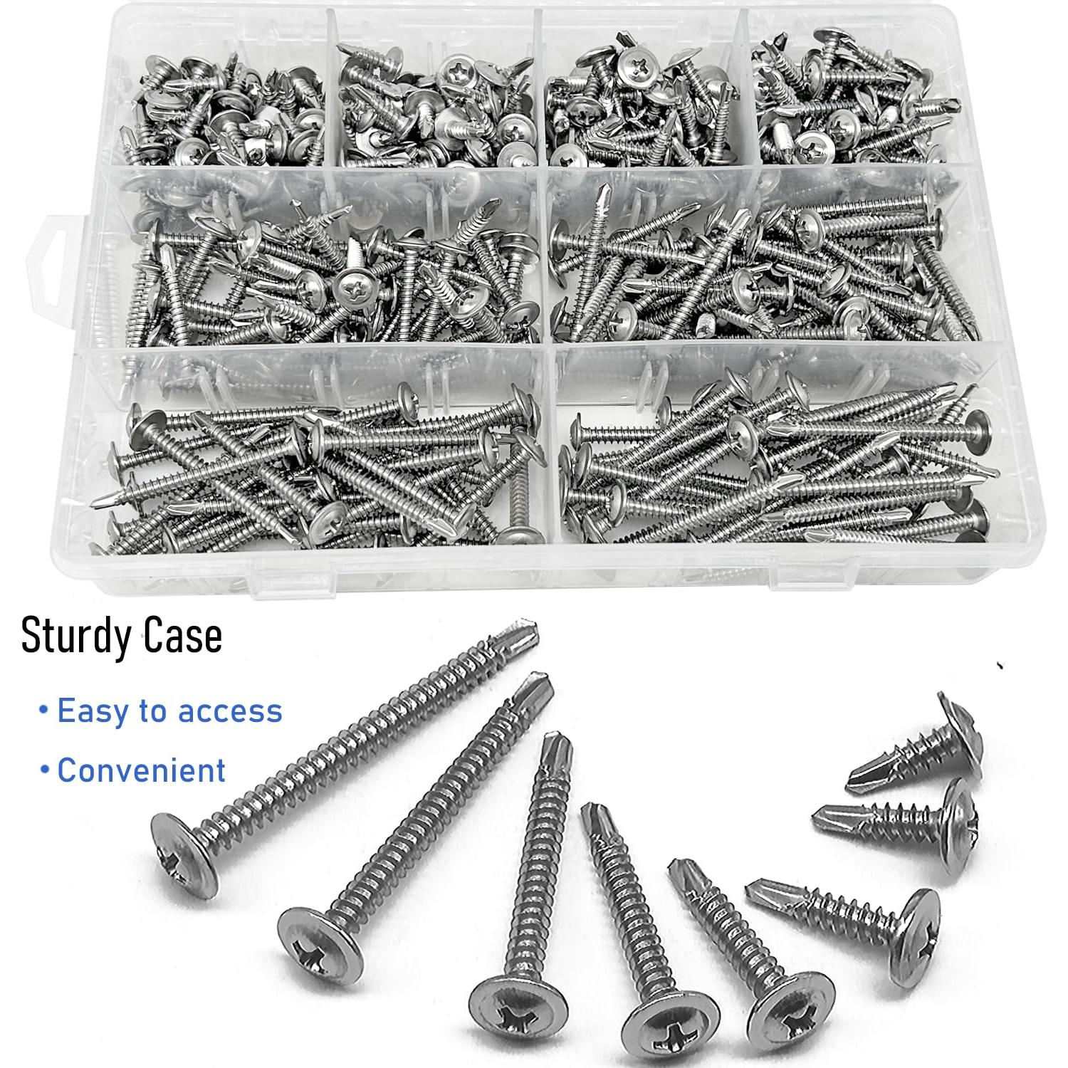 Kit de 380 Tornillos Autoperforantes SIAOKL Acero Inoxidable 410