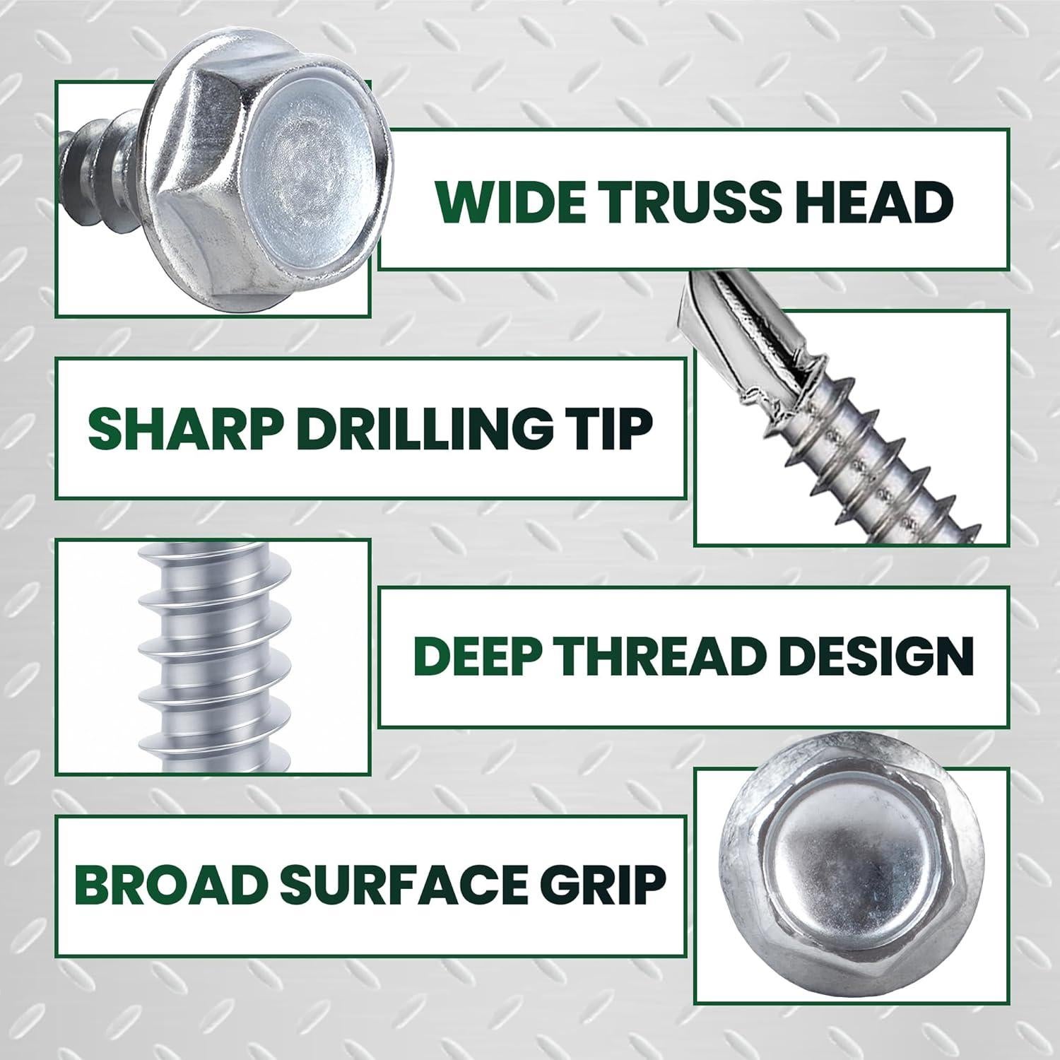 150 Tornillos Autoperforantes Acero Inoxidable Brexxty - #8 y #10