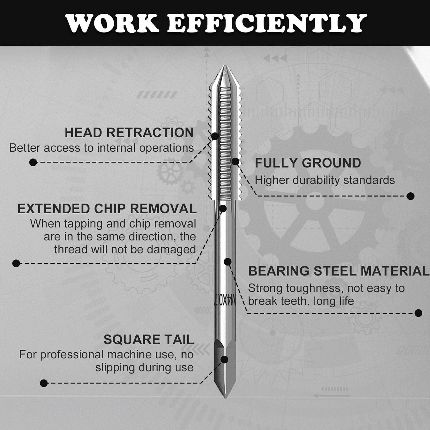 Juego de Machos Métricos 10 Pcs OFNMY M3 a M12 con Llaves