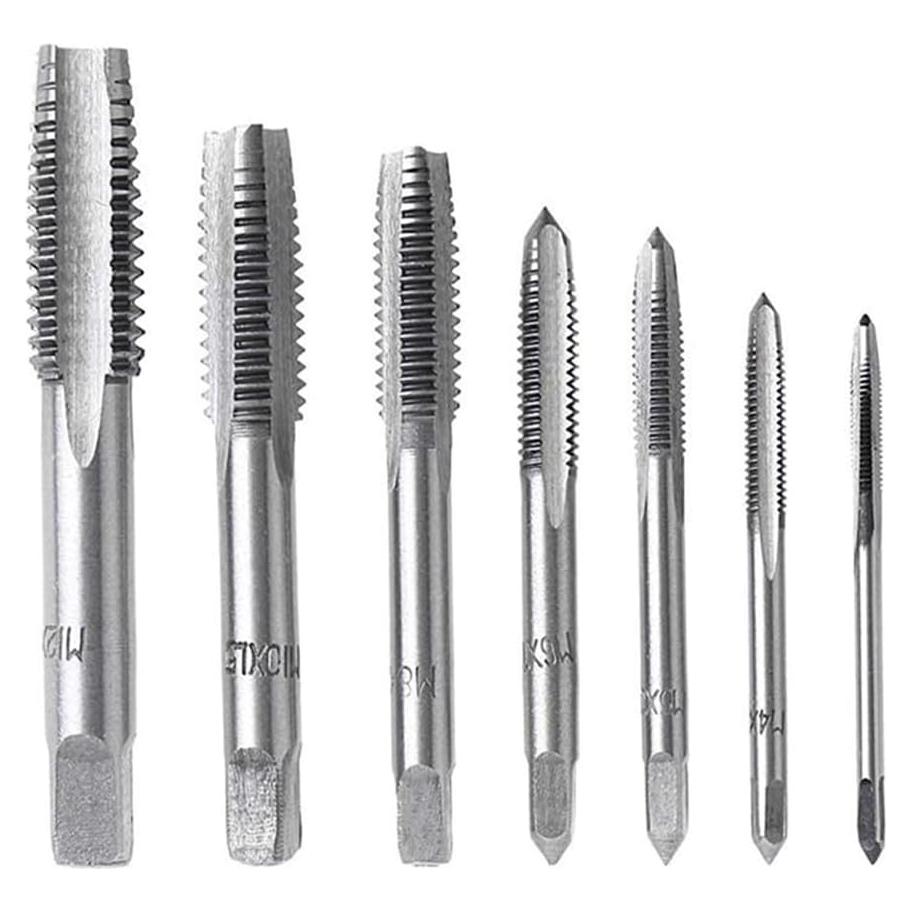 Juego de 7 Machos de Rosca M3 a M12 Fongmore Acero HSS