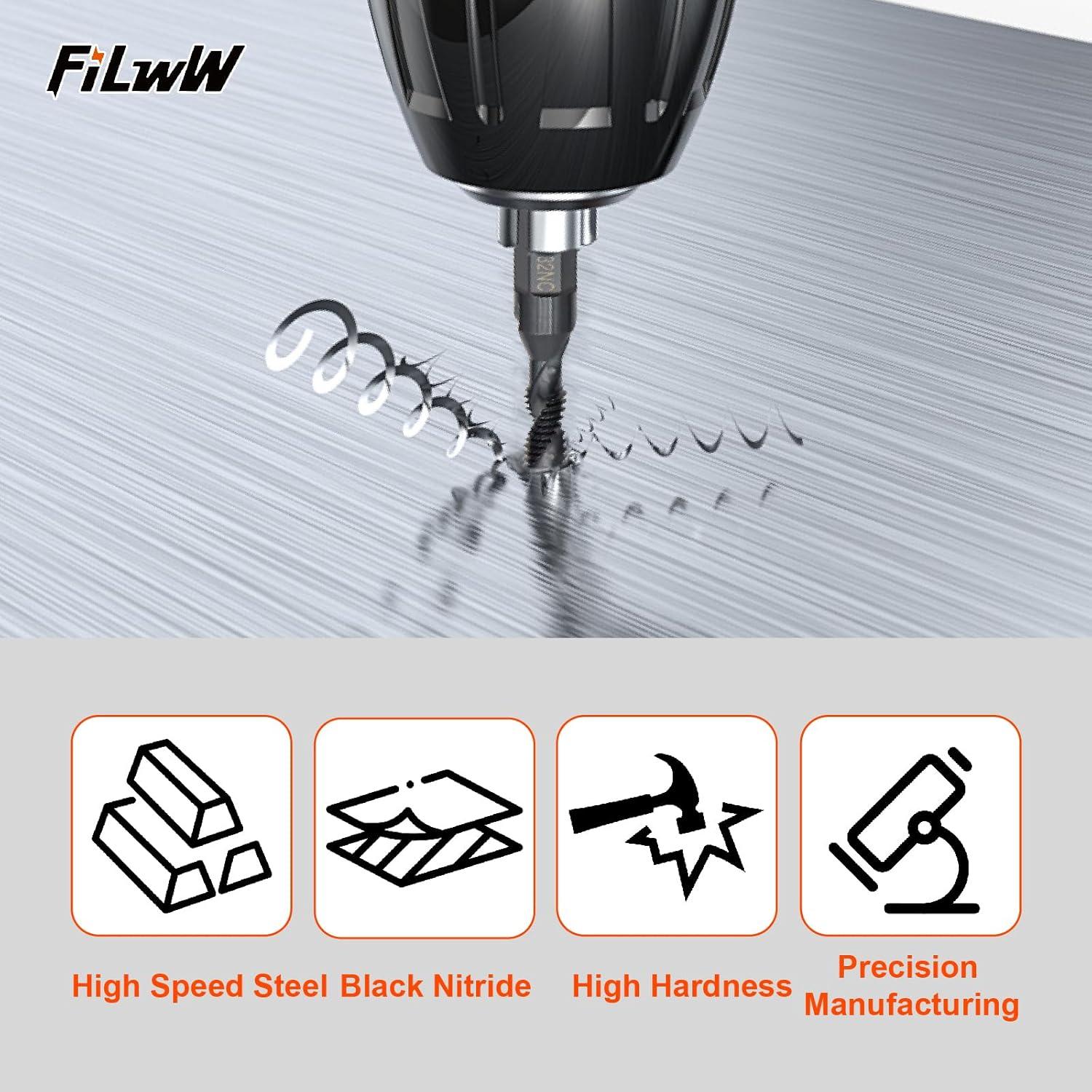 Juego de 6 brocas y machos HSS con portabrocas FiLwW