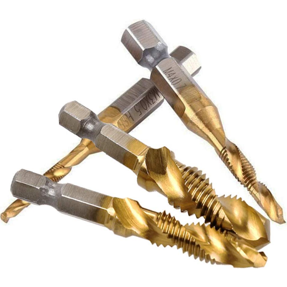 Juego de Brocas y Machos Yakamoz 6Pcs HSS Titanio M3-M10