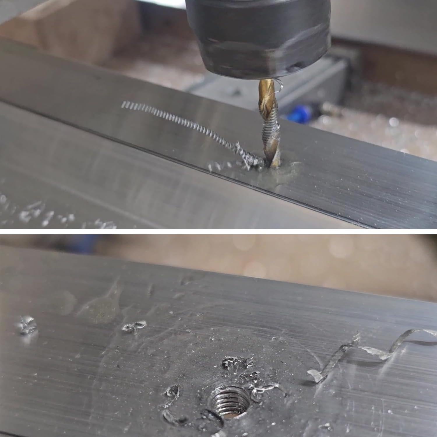 Juego de Brocas y Machos de Rosca Titanio 6 Piezas HSS 4341